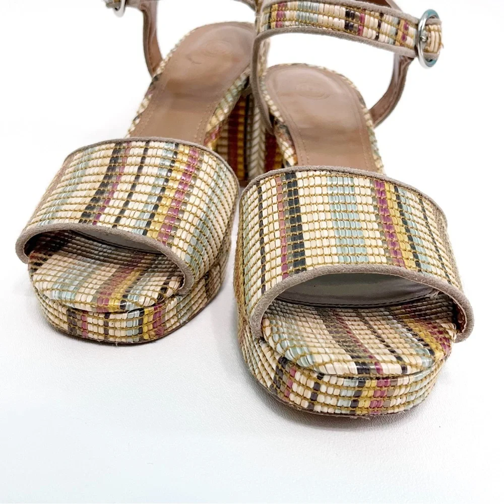 urban outfitters | sienna rattan raffia platform sandal heels 9 - Picture 5 of 13